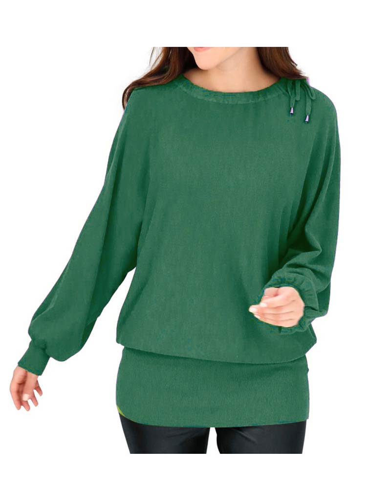 094.590 ASHLEY BROOKE Damen Designer-Pullover Smaragd