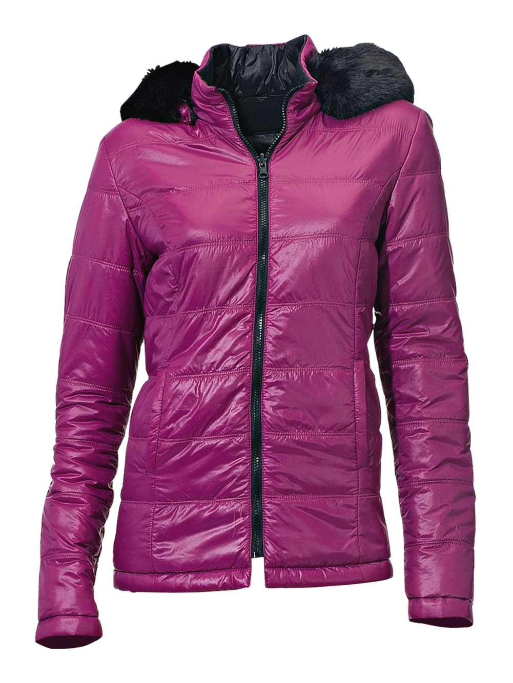 jacken auf rechnung bestellen als neukunde Rick Cardona Designer Damen-Wende-Steppjacke Jacke Gesteppt pink-schwarz 070.412 MISSFORTY