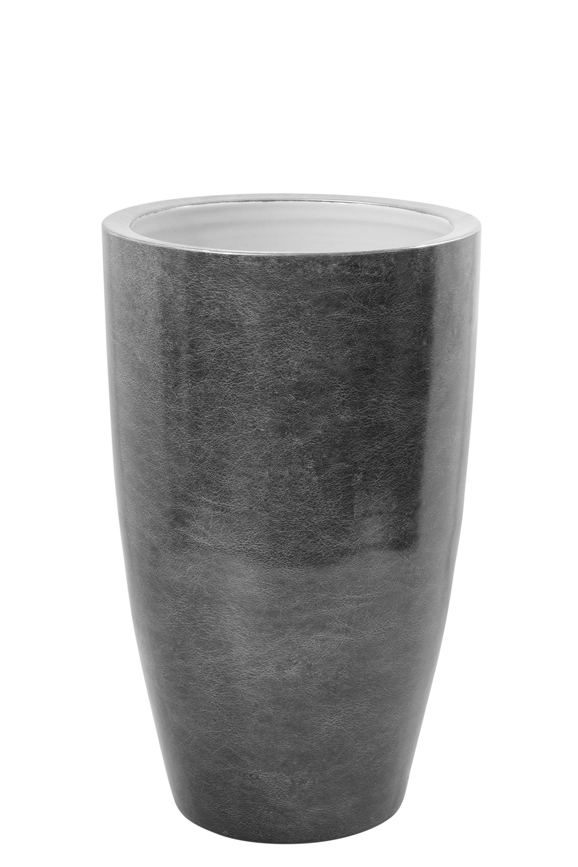 Dekovase Vase Blumenvase Porzellan grau silberfarben Deko Tischvase MELUA 51 cm