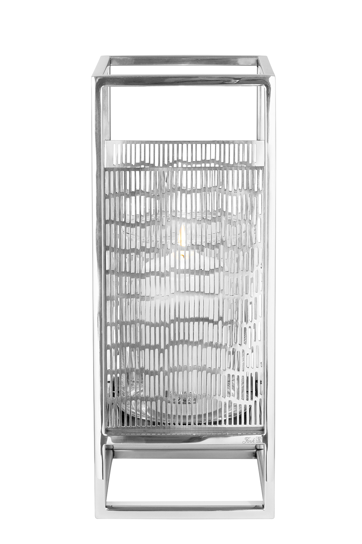 Windlicht Glas Kerzenhalter Kerzenständer outdoor NICOSA silber Höhe 31 cm