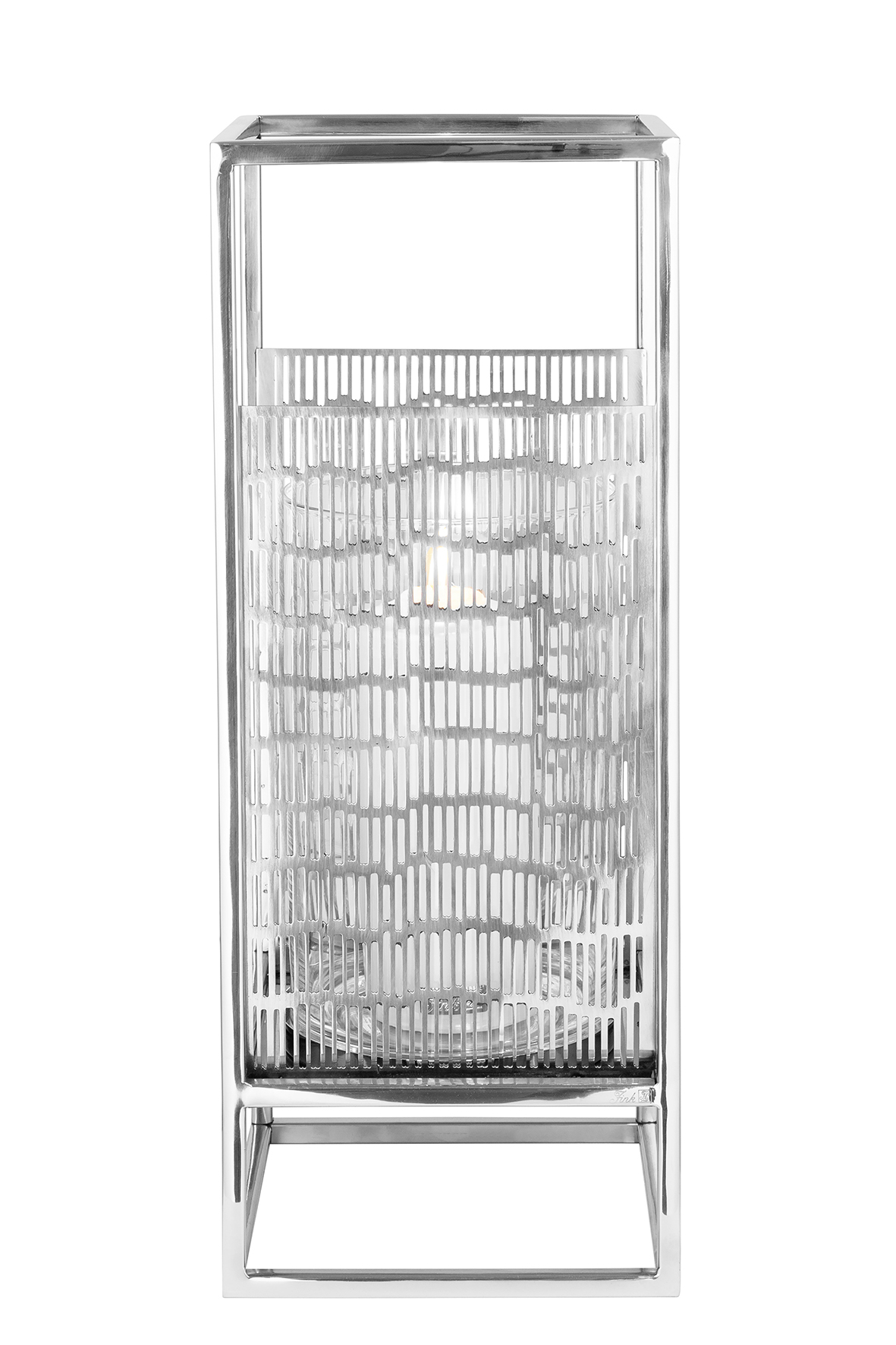 Windlicht Glas Kerzenhalter Kerzenständer outdoor NICOSA  silber Höhe 40 cm