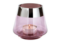 000000012466 Teelichthalter Glas rosa Silber Windlicht für 1 Teelicht JONA von Fink Living