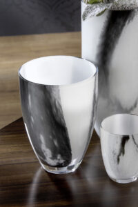 000000012437 Vase Glas Glasvase groß Tischdeko Blumenvase schwarz weiß VARENNA