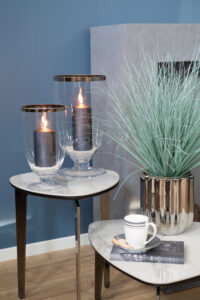 000000012727 Windlicht aus Glas Vase für Kerze ELITE mit Platinum Rand von Fink Living