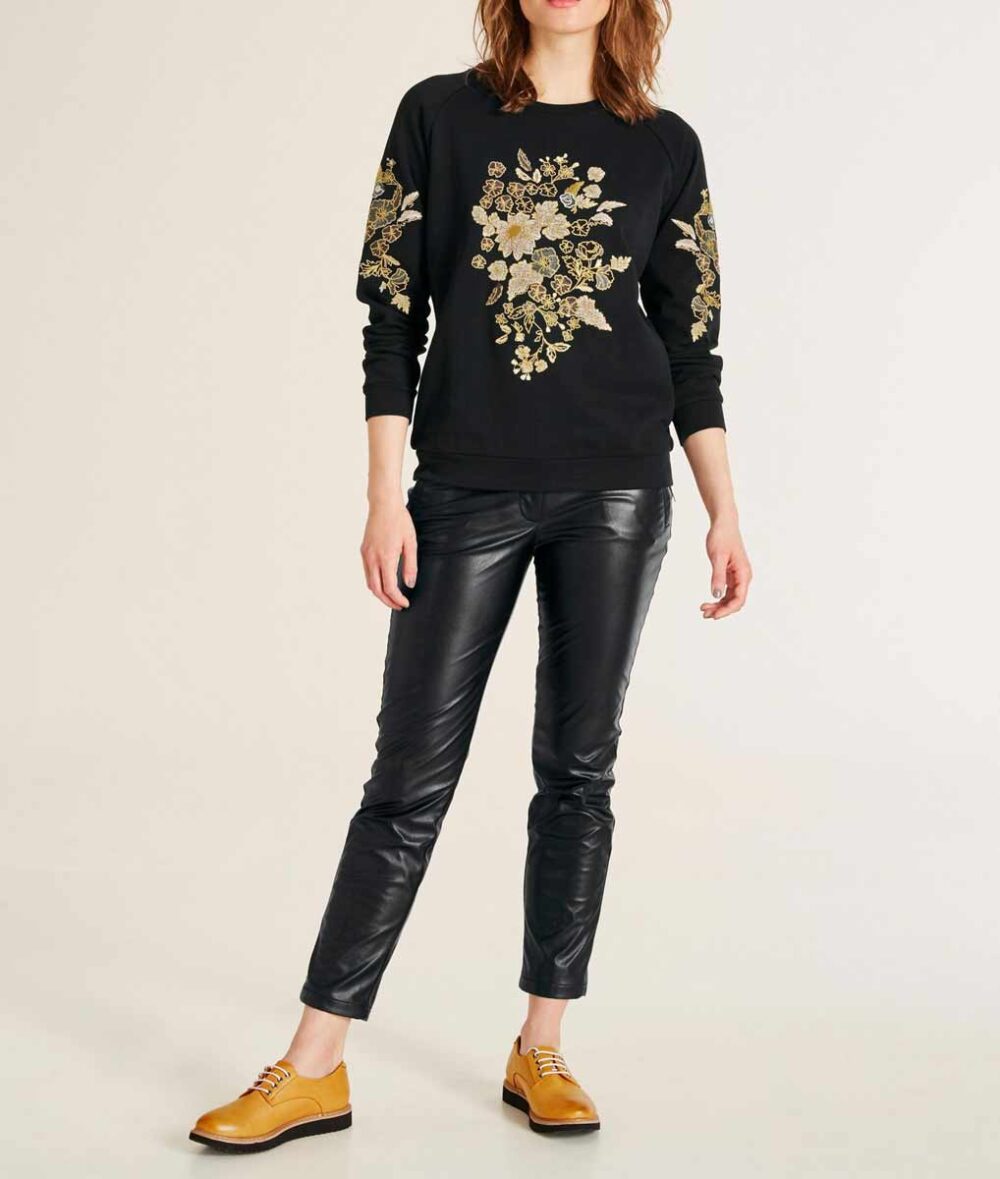sweatshirts auf rechnung HEINE Damen Designer-Sweatshirt m. Stickerei Schwarz-Bunt 598.420 MISSFORTY