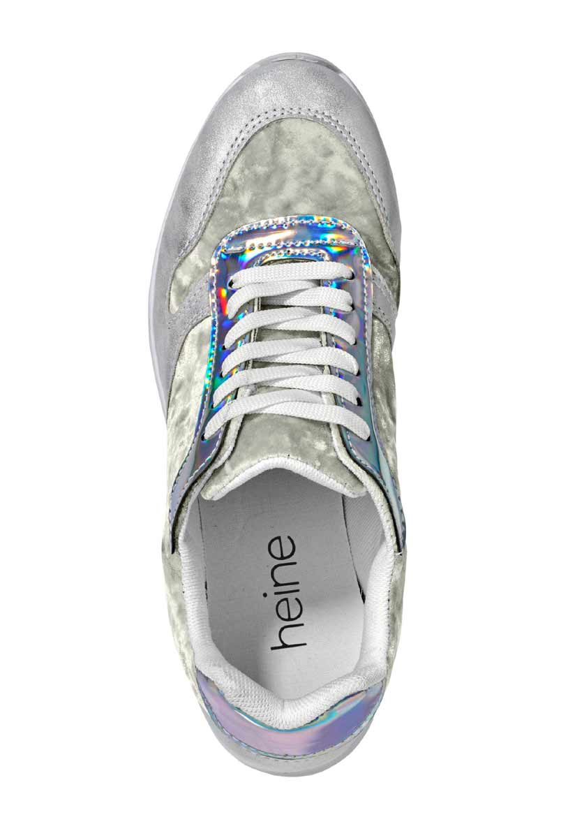 bequeme Schuhe HEINE Samt-Sneakers, silberfarben 016.002 Missforty.