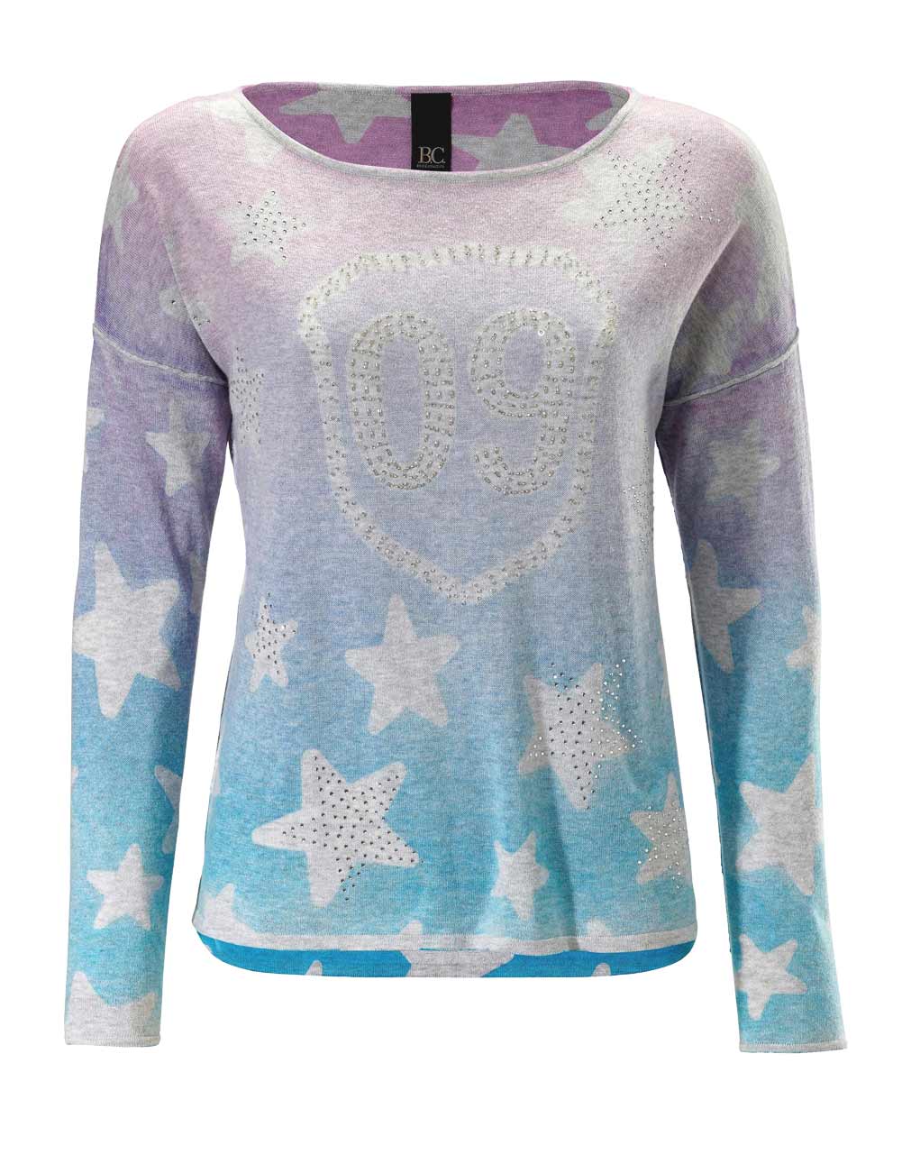 Damen Pullover für den Winter Feinstrickpullover warm pink blau von Heine Missforty