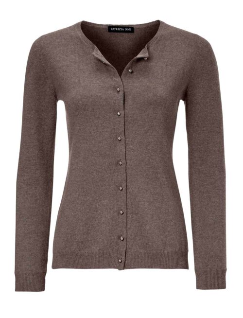 056.640 PATRIZIA DINI Damen Designer-Kaschmircardigan Taupe