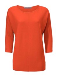 ASHLEY BROOKE Damen Designer-Pullover m. Strass Orange Missforty