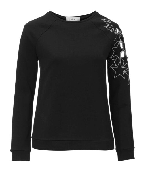 sweatshirts auf rechnung HEINE Damen Designer-Sweatshirt m. Stickerei Schwarz 073.399 MISSFORTY