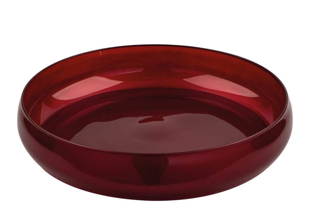 114034 Malia Schale Dekoschale Schüssel aus Glas Glasschale rot Fink 24 cm