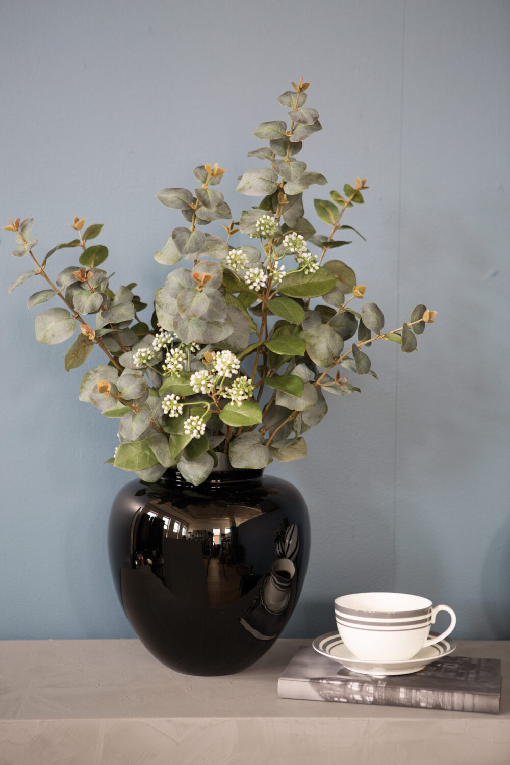 115176 Vase stylisch Blumenvase Glas Glasvase modern schwarz DONNA von Fink Living