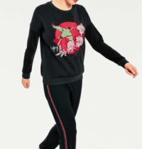 sweatshirts auf rechnung HEINE Damen Designer-Sweatshirt mit Stickerei Schwarz 116.903 MISSFORTY