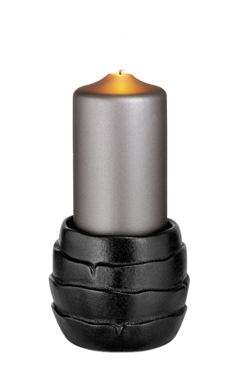 000000012741 Kerzenhalter Stumpenkerzen Kerzenständer COCON aus Keramik schwarz silber Fink
