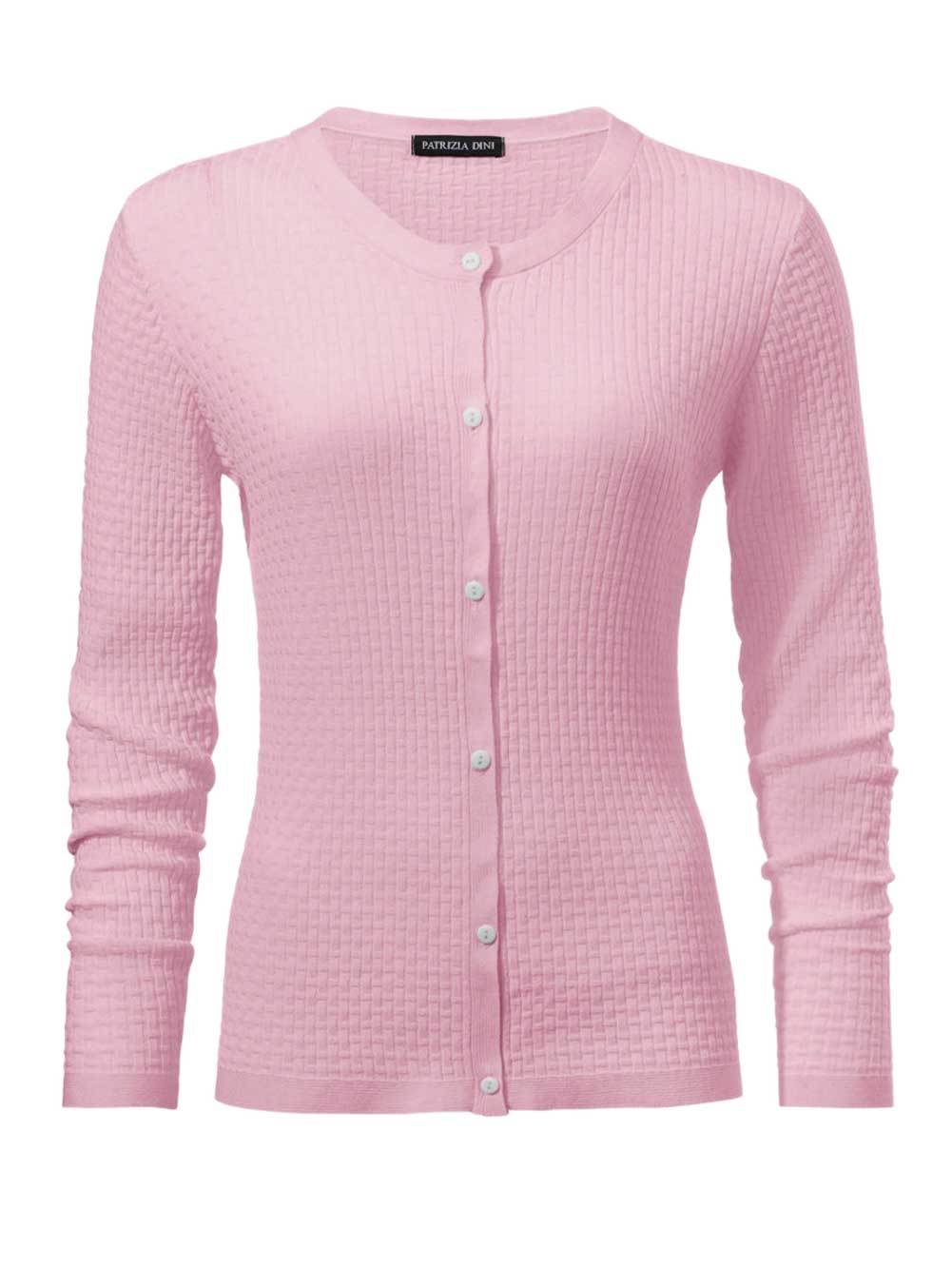 140.496 PATRIZIA DINI Damen Designer-Cardigan Strickjacke Uni Basic Rosé Rosa 40 - 52