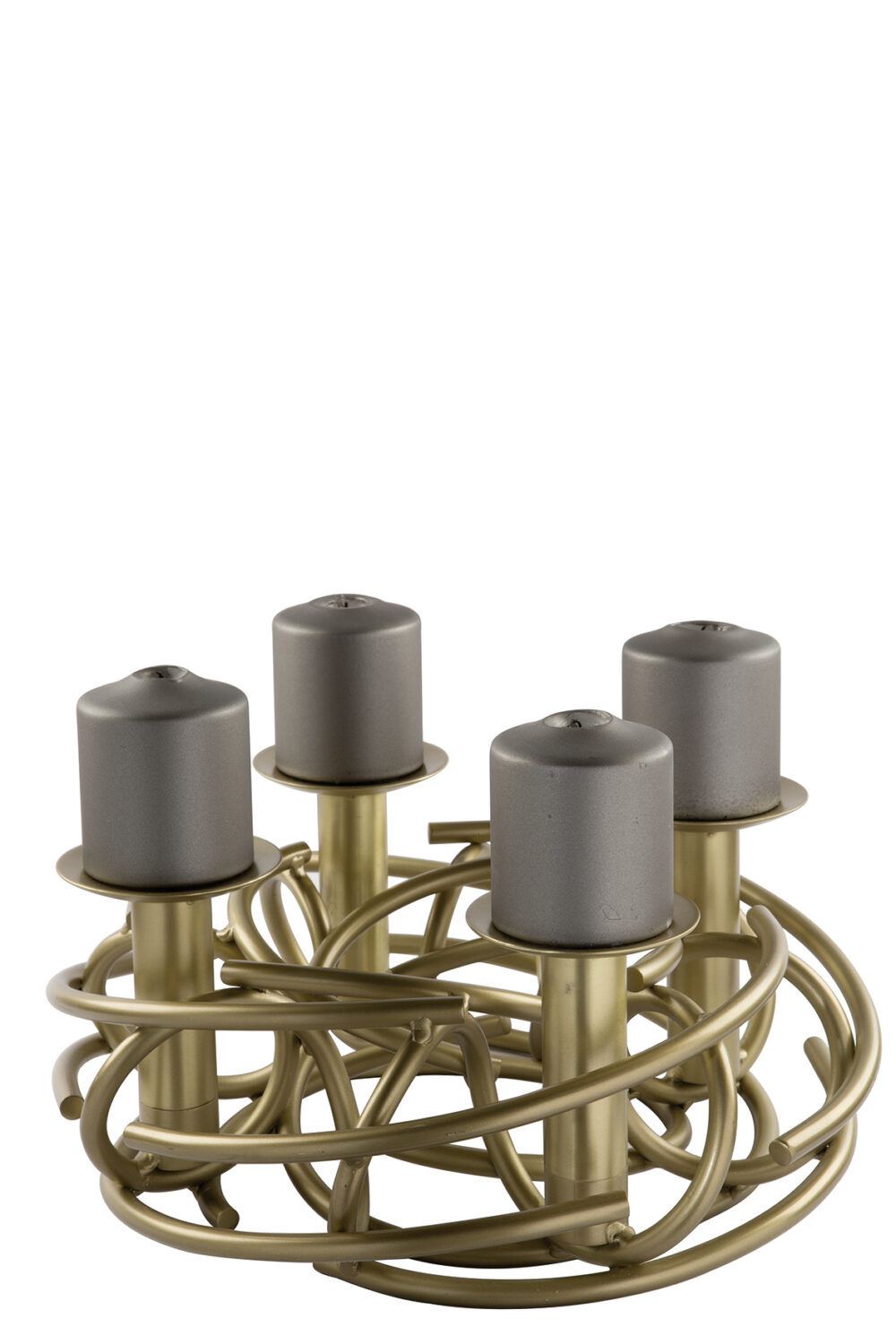 145056 Adventskranz Weihnachtskranz Dekokranz CORONA Leuchter matt gold Fink