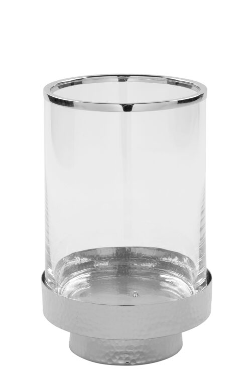 146160 Fink KALUX Windlicht Deko Glas Metall klar, silberfarben