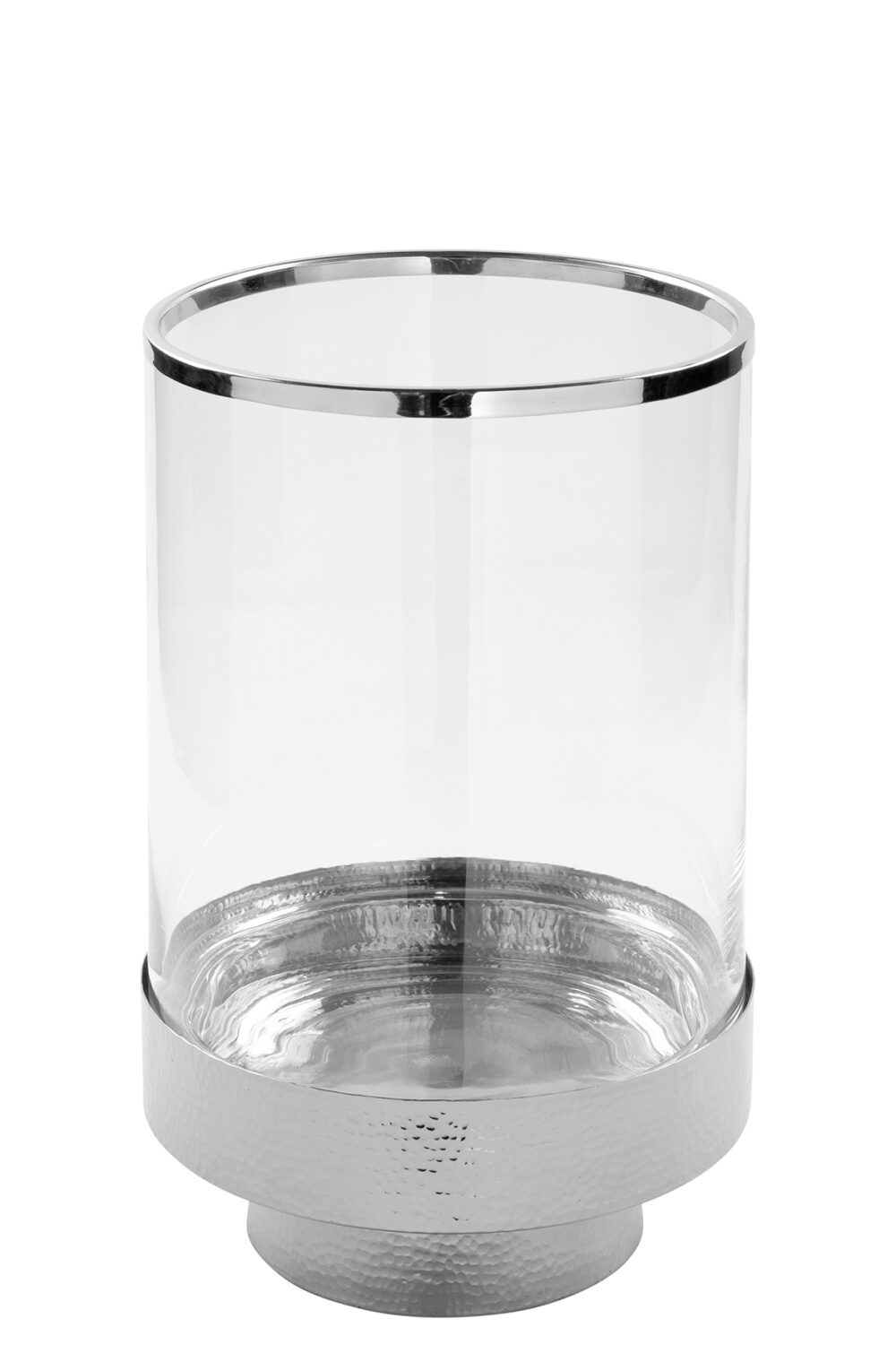 146168 Fink KALUX Windlicht Deko Glas Metall klar, silberfarben