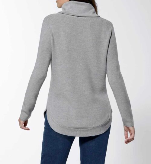 Création L Premium Damen Pullover Wolle warm Winter grau-meliert 154.133 Missforty