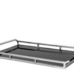 000000012748 Serviertablett Tablett Glas Glastablett modern Deko schwarz silber Fink
