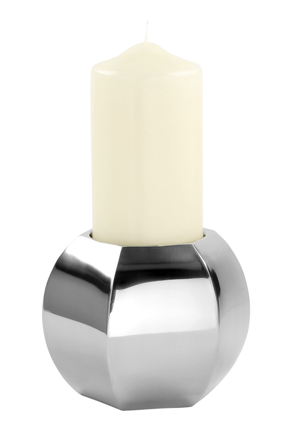 000000012746 Kerzenhalter Stumpenkerzen Kerzenständer PIADA aus Edelstahl glatt silber Fink