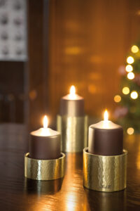 000000012743 Kerzenhalter Stumpenkerzen Kerzenständer Edelstahl Sobrio gold von Fink Living