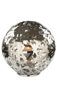 159547 Fink Mola Windlicht Deko Glas Metall silberfarben