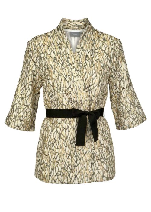 Damenmäntel Frühjahr 2021 B.YOUNG Damen-Jacke Kimono-Style Beige-Goldfarben 461.742 Missforty