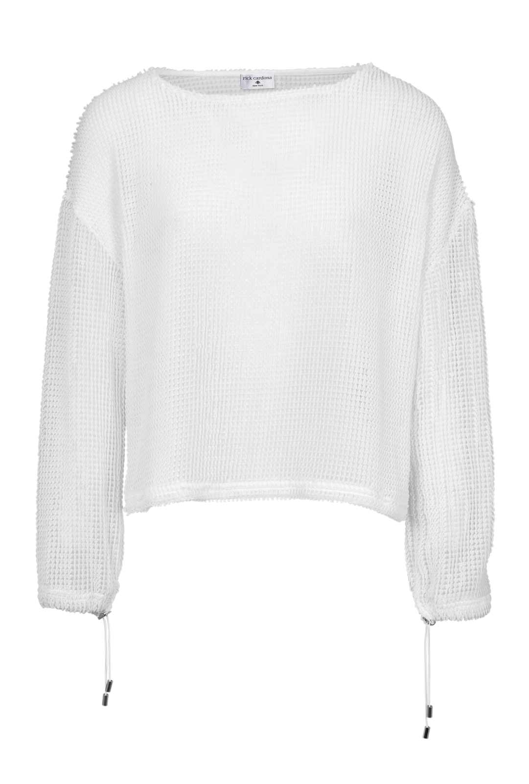 sweatshirts auf rechnung RICK CARDONA Damen Designer-Netz-Sweatshirt Weiß 468.831 MISSFORTY