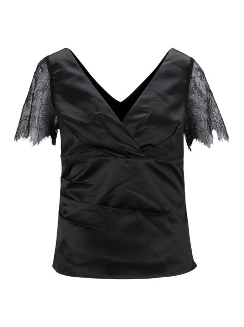 PATRIZIA DINI Damen Bluse mit Spitze Tunika festlich schwarz 488.015 Missforty
