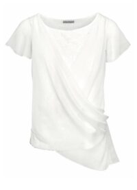 587.770 ASHLEY BROOKE Damen Designer-Shirt m. Pailletten Weiß