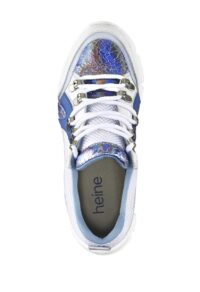 bequeme Schuhe HEINE Leder-Sneaker, weiß-blau-silberfarben 656.253 Missforty.