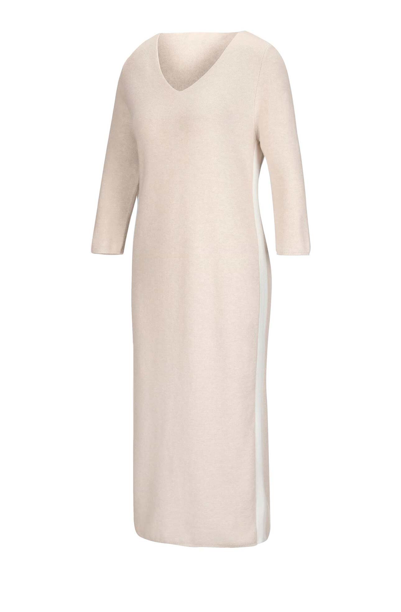 Kleid Strick Pulloverkleid beige-melange | missforty | Jerseykleider