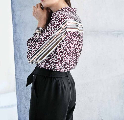 Rick Cardona Damen Bluse Tunika Druckbluse Langarm ecru bunt 687.919 Missforty