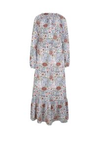 690.124 Linea Tesini Damen Kleid lang Maxikleid Langarm elegant Druckkleid bunt