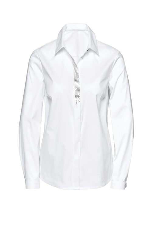 Création L Premium Damen Bluse mit Verzierung Hemd Tunika weiß 722.693 Missforty