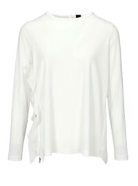 879.349 HEINE Damen Designer-Rüschen-Shirt m. Reißverschluss Weiß