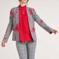 Damenmäntel Frühjahr 2021 Heine Blazer Blazerjacke rot mit Blüten Stickerei 917.630 Missforty