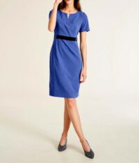 ASHLEY BROOKE Damen Designer-Etuikleid Azurblau Bürokleid Businesskleid Blau Missforty