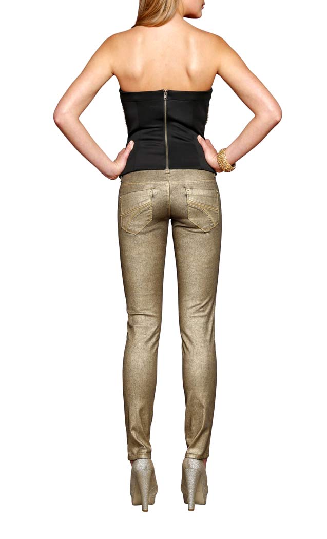 APART Damen Jeans Hose gold Skinny Röhre sexy Stretch Missforty Online kaufen