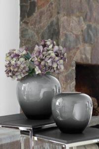 115004 Fink Glasvase Vase Glas Opalglas Dekovase Tischvase Losone grau opal