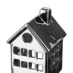 Fink Teelichthalter Haus Häuschen CABANA Windlicht Teelicht Keramik silber Missforty.de