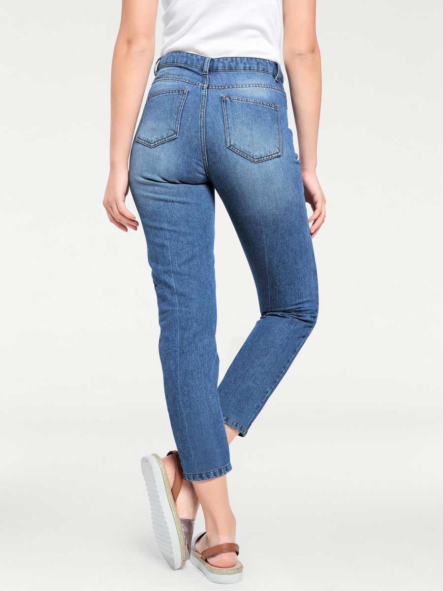 Heine - Best Connections Damen Jeans Hose mit Stickerei Denim Stretch Missforty Online kaufen