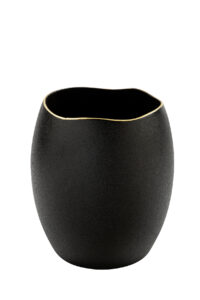 120092 Fink Blumentopf Übertopf rund Keramik schwarz KALEA Höhe 18 cm