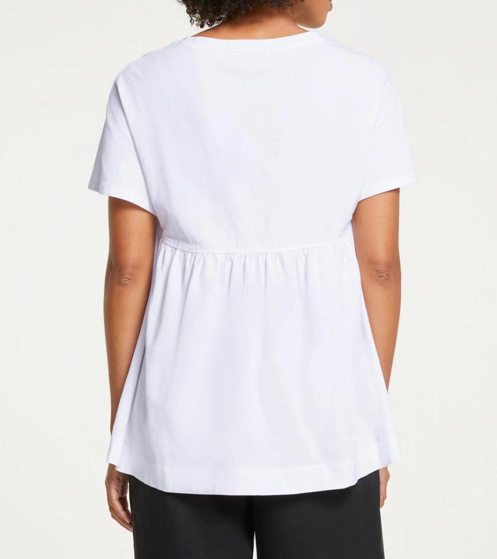 156.925 Linea Tesini Damen T Shirt Baumwolle Jersey Frühling weiß