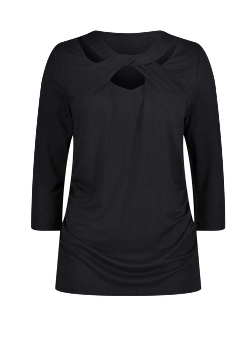741.745 Ambria Damen T Shirt mit Cut Outs schwarz elegant sportlich Oberteil