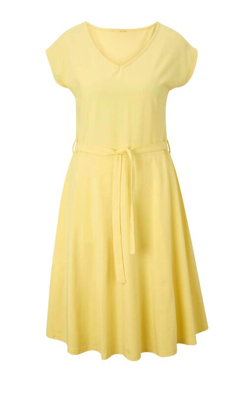 876.378 Linea Tesini Damen Kleid Sommerkleid gelb ärmellos