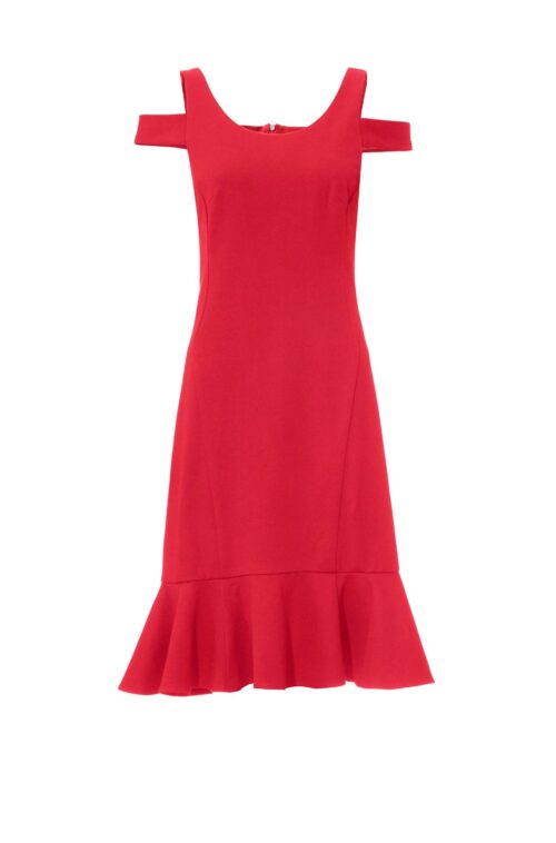 Etuikleid Cocktailkleid Damen Kleid mit Cut-Outs elegant festlich rot Heine Missforty