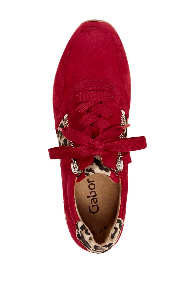 bequeme Schuhe Damen Sneaker rot-leo von Gabor 106.204 Missforty.