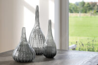 115030 Vase Dekovase Tischvase Blumenvase grau, silberfarben Fink ALVINA